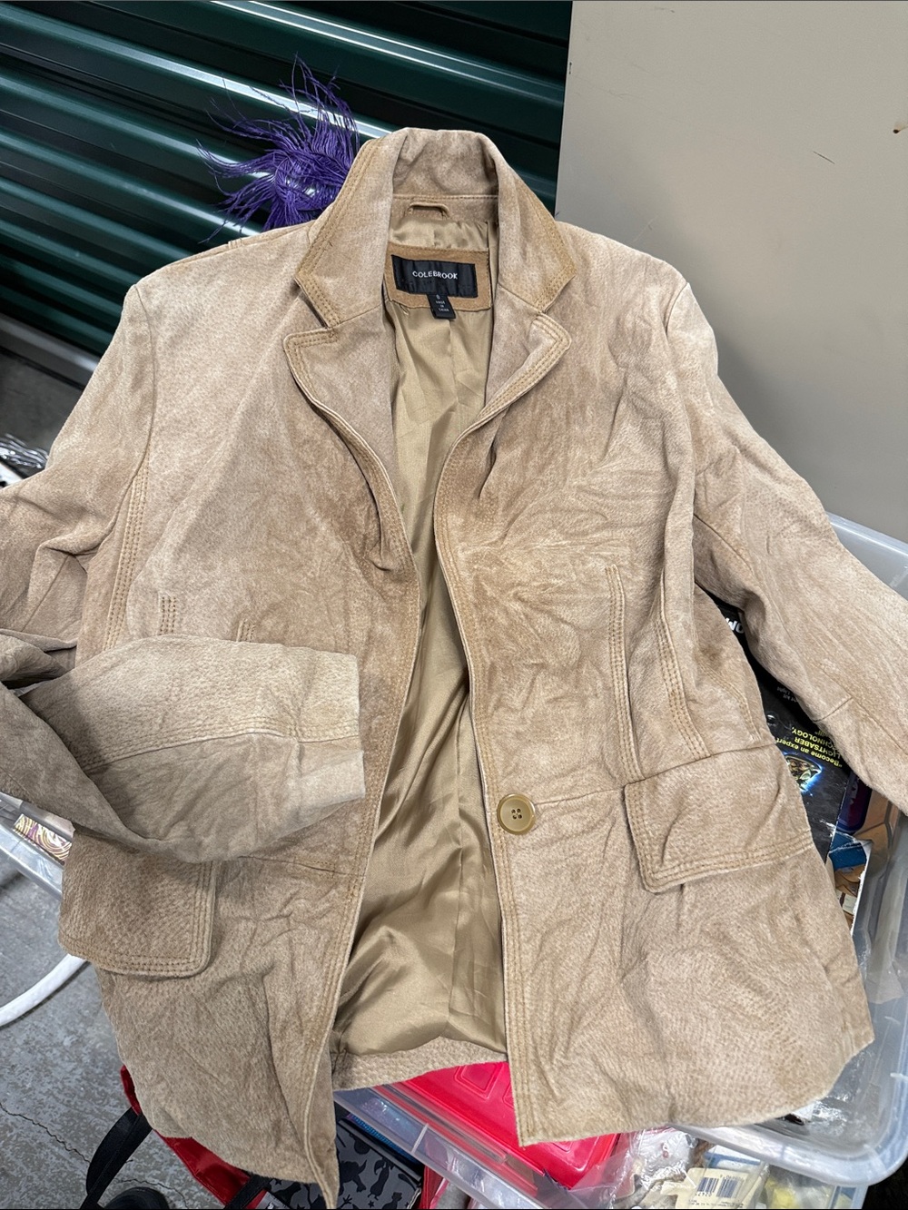 Colebrook Beige Suede-Look Women's Blazer